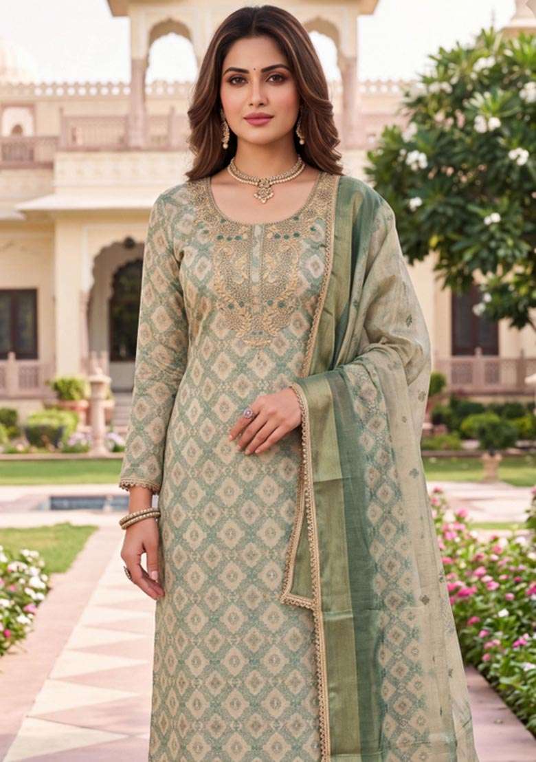Multicolor Printed Cotton Material Suit Set - Indya