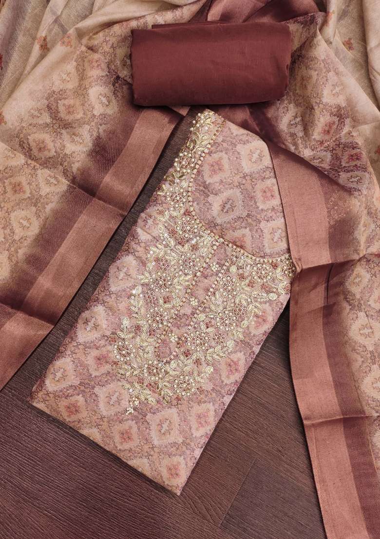 Multicolor Printed Cotton Material Suit Set - Indya