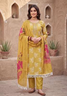 Light Green Embroidery Silk Material Suit Set