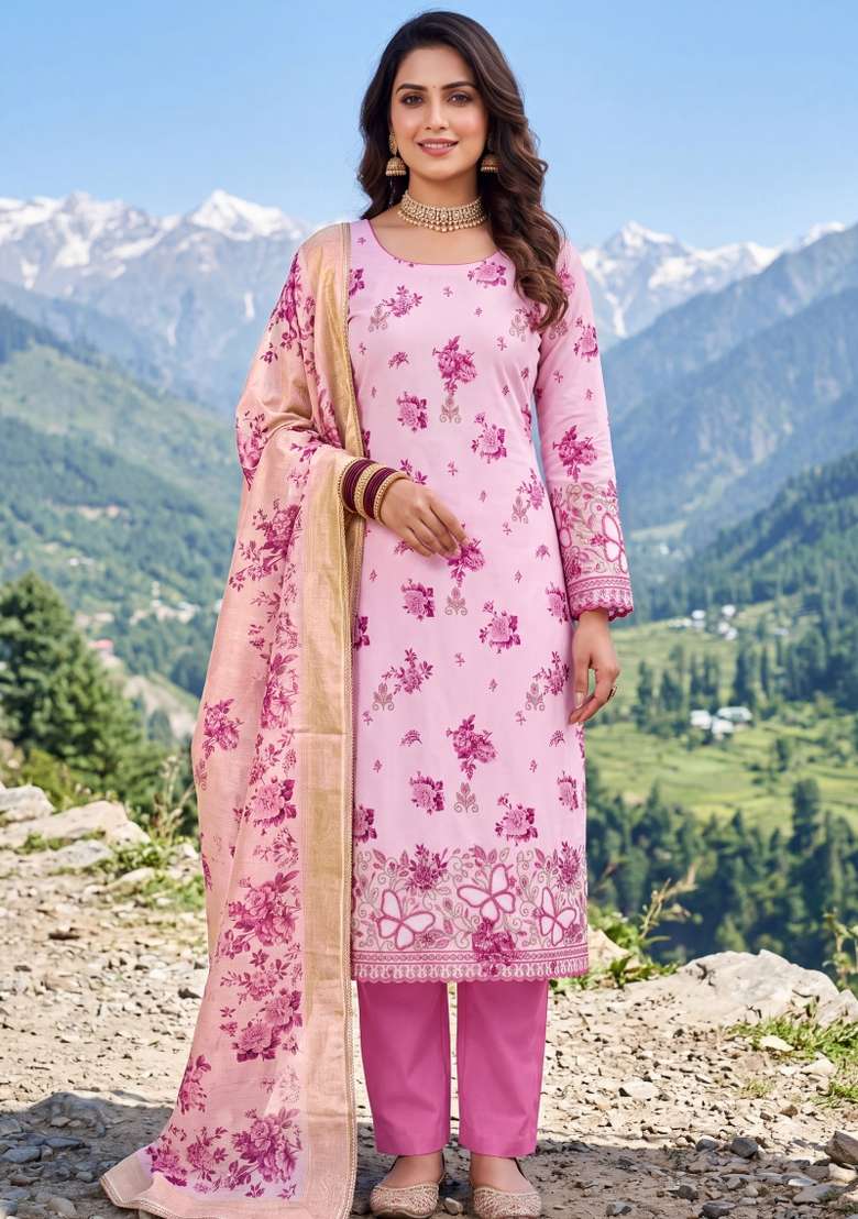 Multicolor Printed Cotton Material Suit Set - Indya