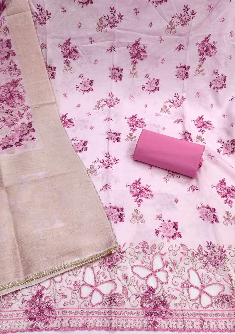 Multicolor Printed Cotton Material Suit Set - Indya