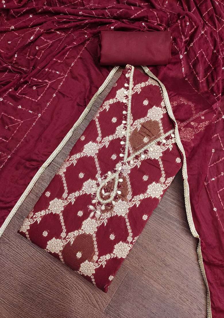 Multicolor Embroidery Cotton Material Suit Set - Indya