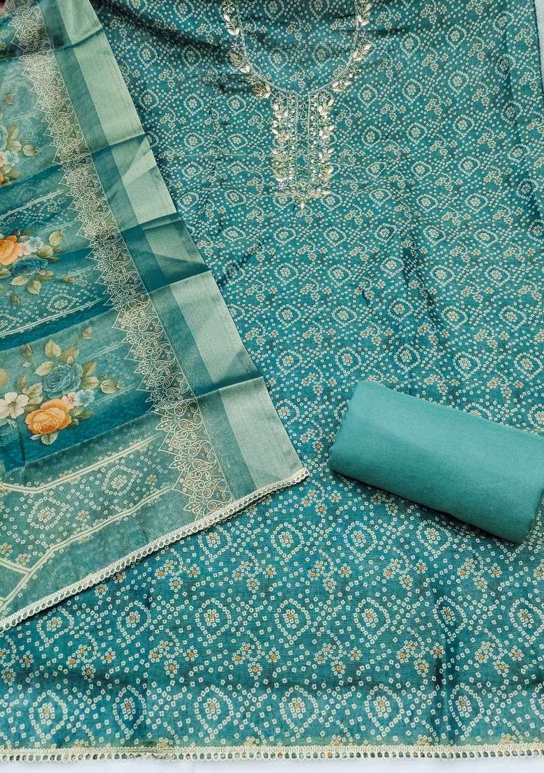 Multicolor Printed Cotton Material Suit Set - Indya