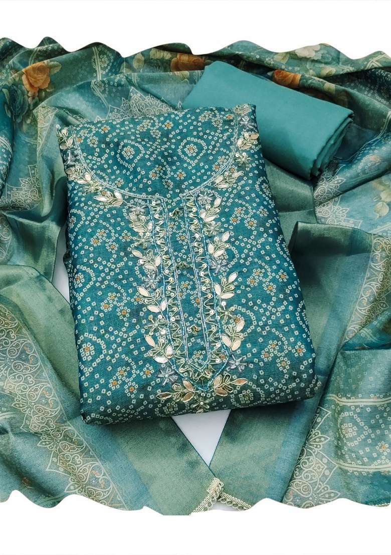 Multicolor Printed Cotton Material Suit Set - Indya