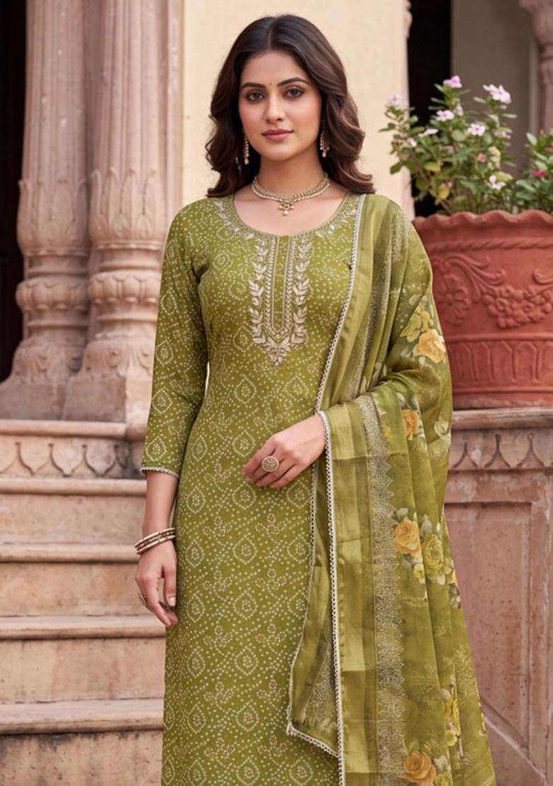 Multicolor Printed Cotton Material Suit Set - Indya