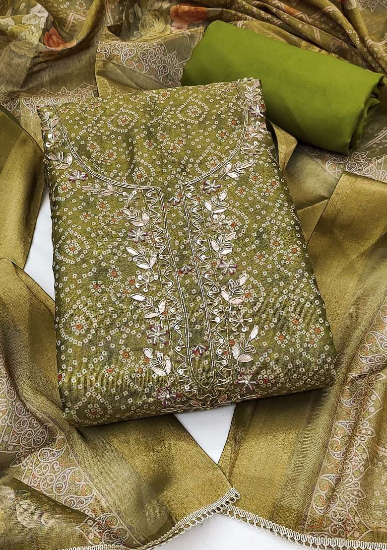 Multicolor Printed Cotton Material Suit Set - Indya