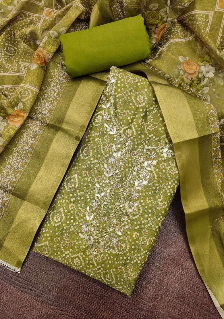 Multicolor Printed Cotton Material Suit Set - Indya