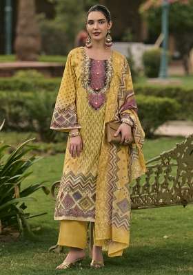 Yellow Printed Cotton Kurta Set