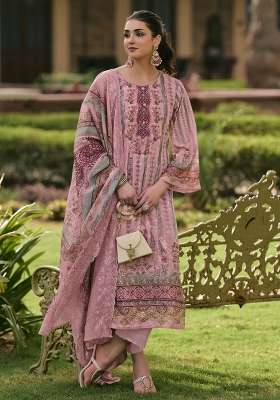 Pink Printed Cotton Kurta Set