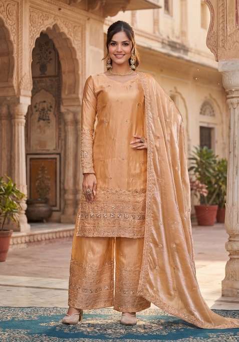 Golden Embroidered Fendi Kurta Set