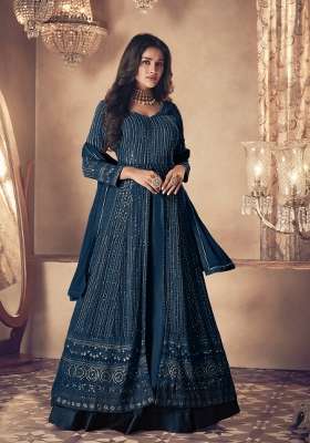 Rama Green Embroidered Georgette Kurta Set