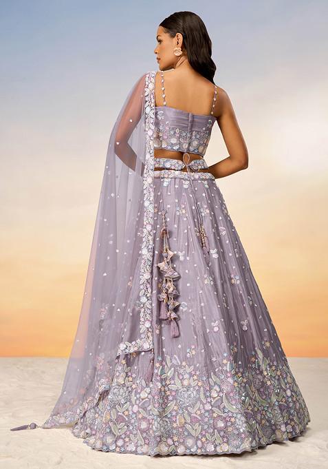 Mauve Cocktail Party Lehenga Set main image 1