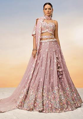 Rose Gold Sequin Work Lehenga Set