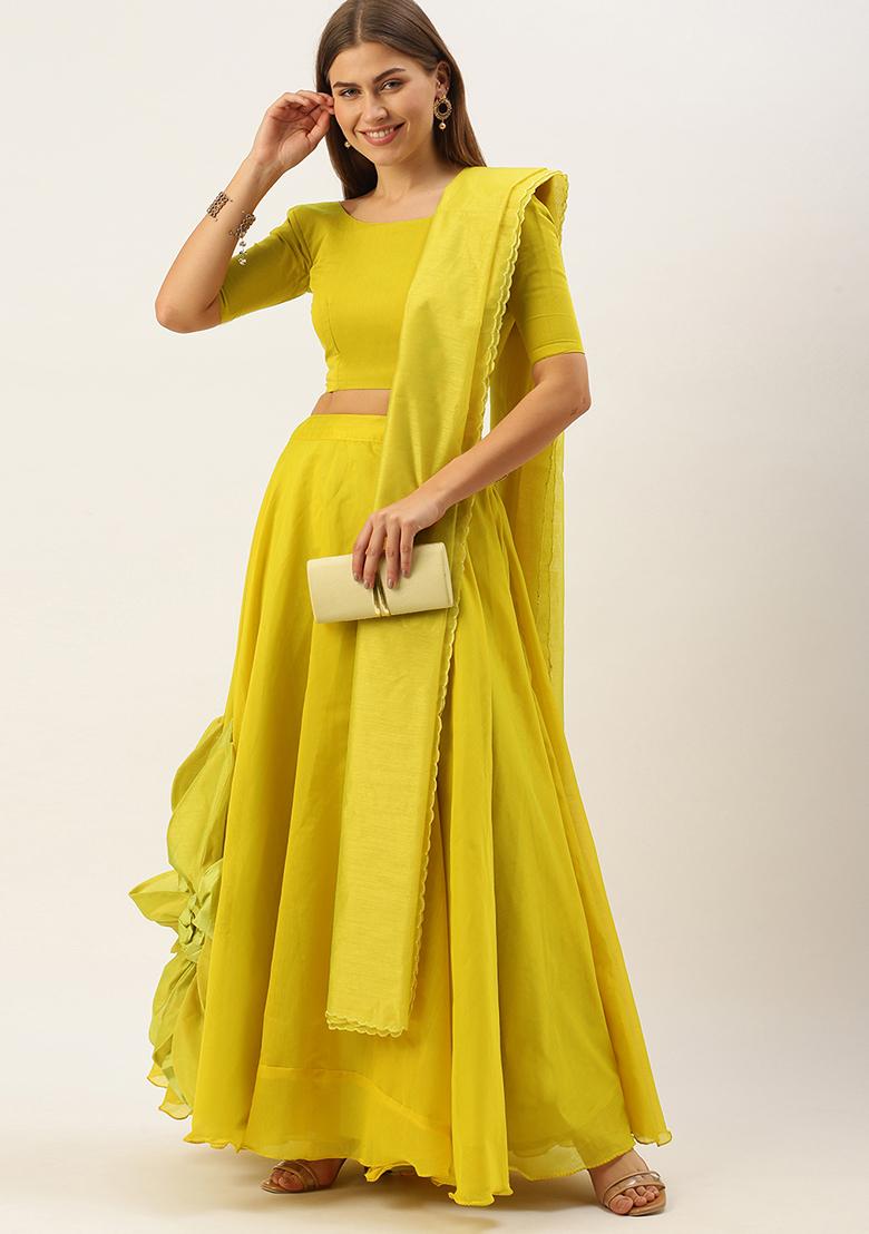 Buy Women Parrot Embroidered Rajwadi Chanderi Silk Lehenga Choli Set