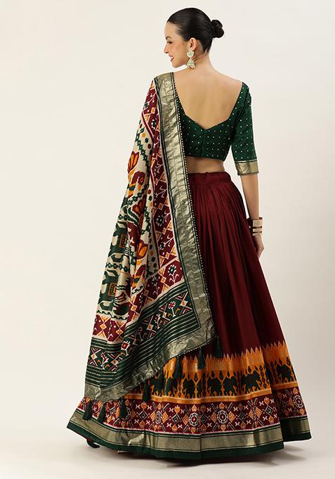 Tradition Tussar Silk Patola Printed Lehenga Choli