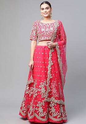 Pink Dori And Sequin Embroidered Lehenga Set
