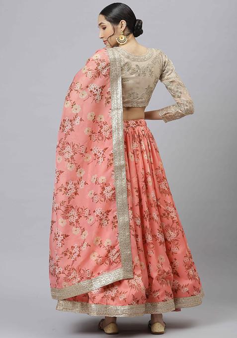 Orange Lehenga with Sequin