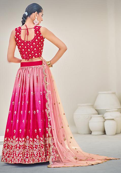 Sequin Pink Lehenga Set
