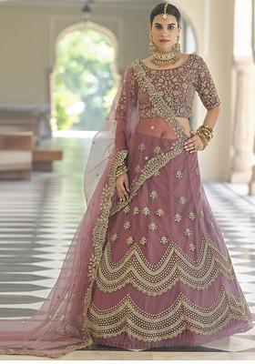 Mauve Dori Sequin Embroidered Net Lehenga Set