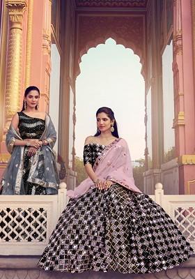Black Sequin Embroidered Lehenga Set