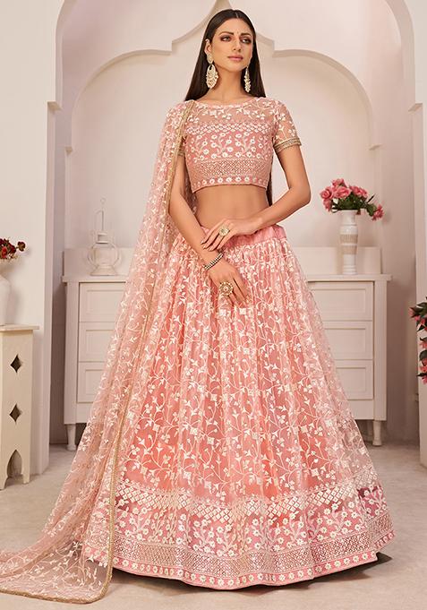 Light pink ghagra choli best sale