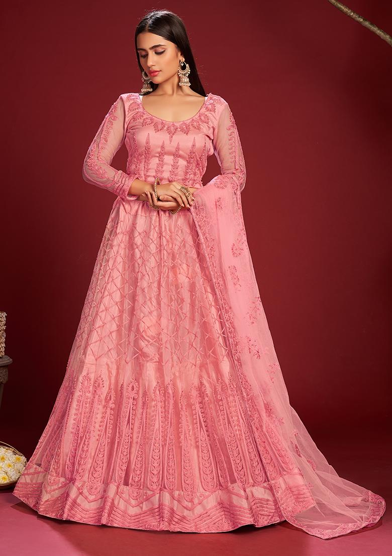 Pink Embroidered Lehenga Set