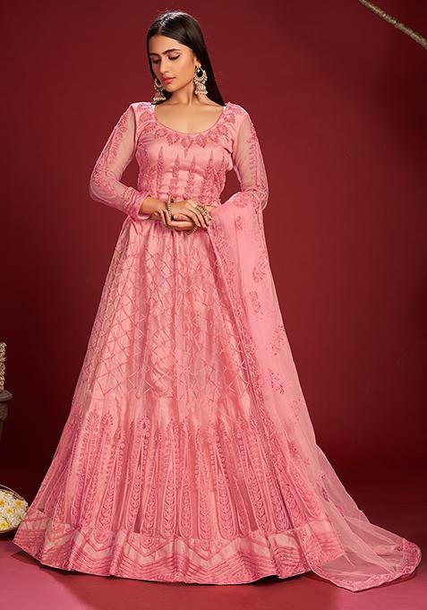 Pink Embroidered Lehenga Set