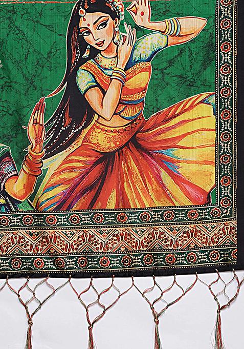 Light Cream Printed Satin Silk Lehenga Set