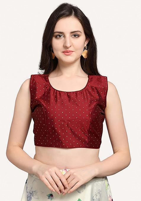 Dark Maroon Digital Print Satin Silk Lehenga Set
