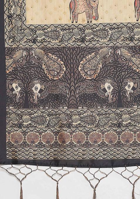 Dark Maroon Digital Print Satin Silk Lehenga Set