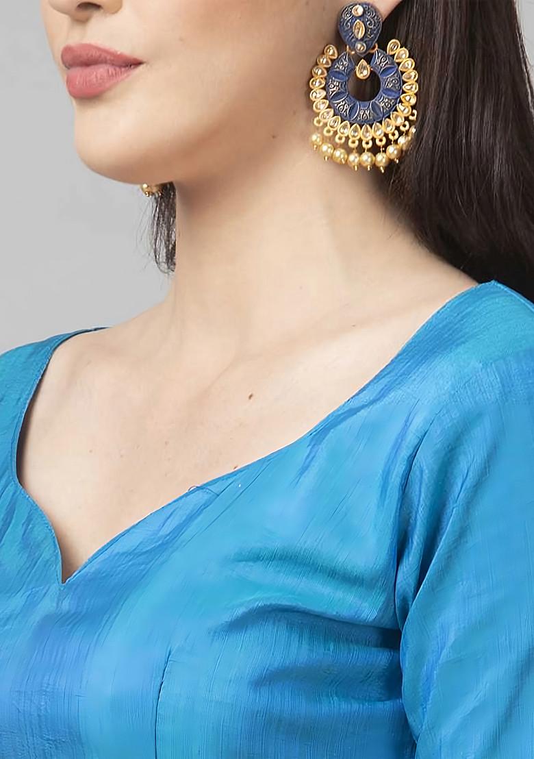 Teal Digital Print Silk Satin Lehenga Set