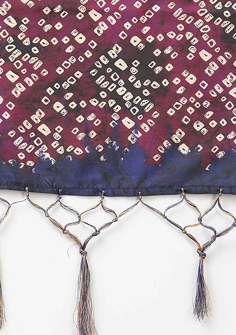 Fuchsia Pink Printed Satin Silk Lehenga Set