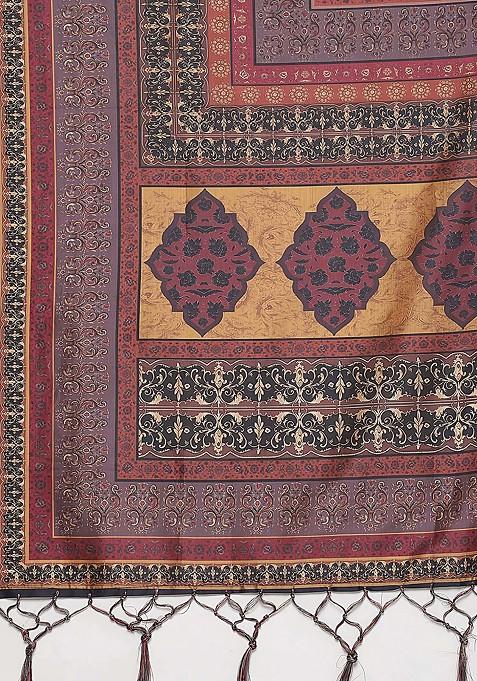 Green Digital Print Silk Satin Lehenga Set