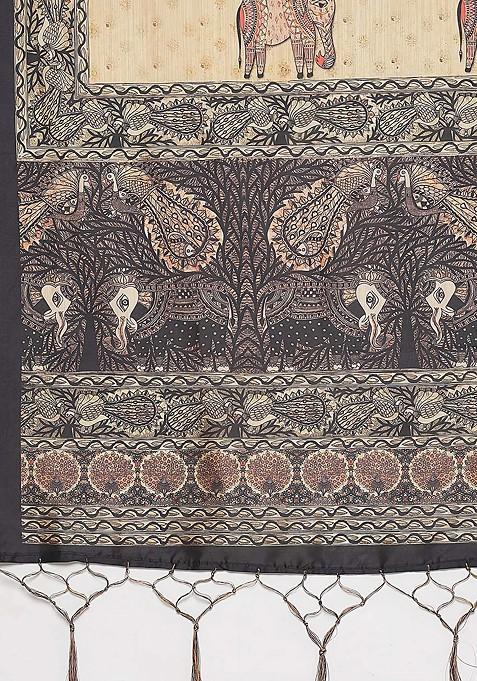 Maroon Digital Print Satin Silk Lehenga Set