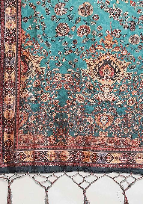 Light Pink Printed Silk Satin Lehenga Set