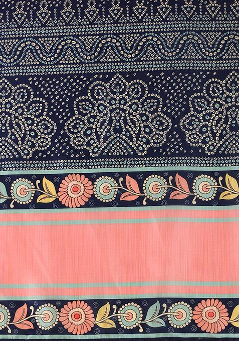 Blue Digital Printed Lehenga Set