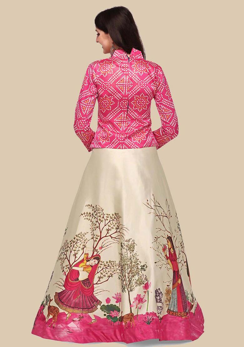 Baby Pink Printed Lehenga Set