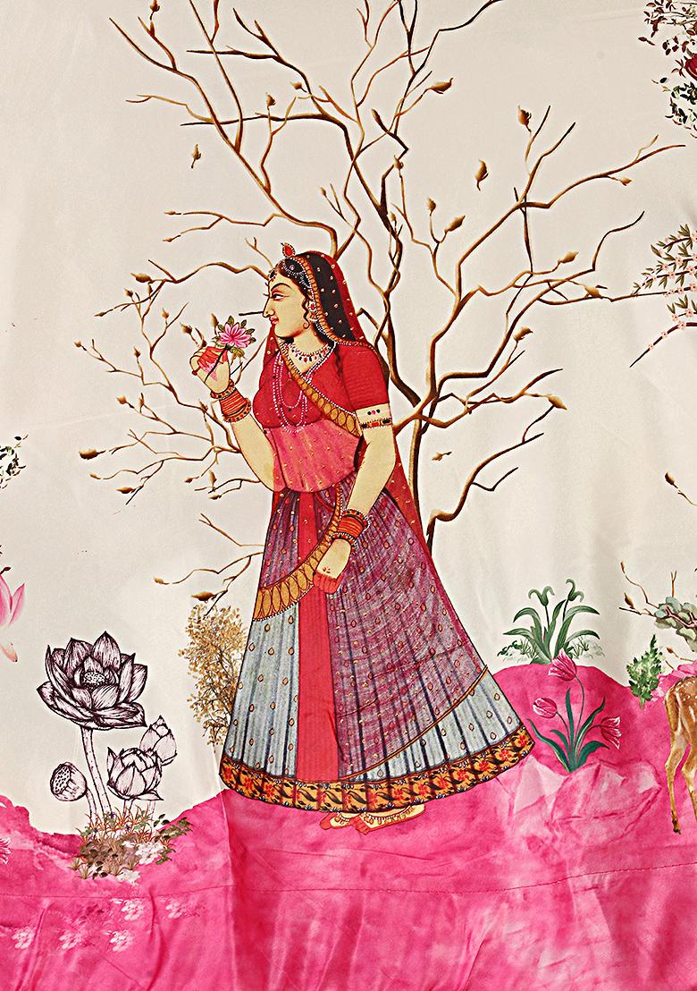 Baby Pink Printed Lehenga Set