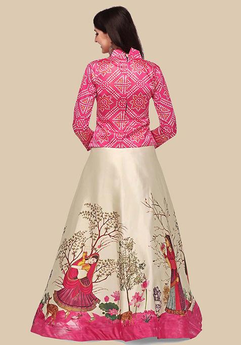 Baby Pink Printed Lehenga Set