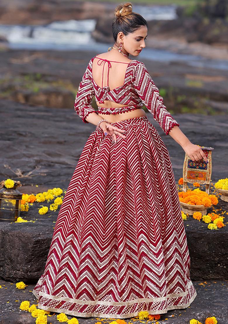 Blush Pink Embroidered Georgette Lehenga Set