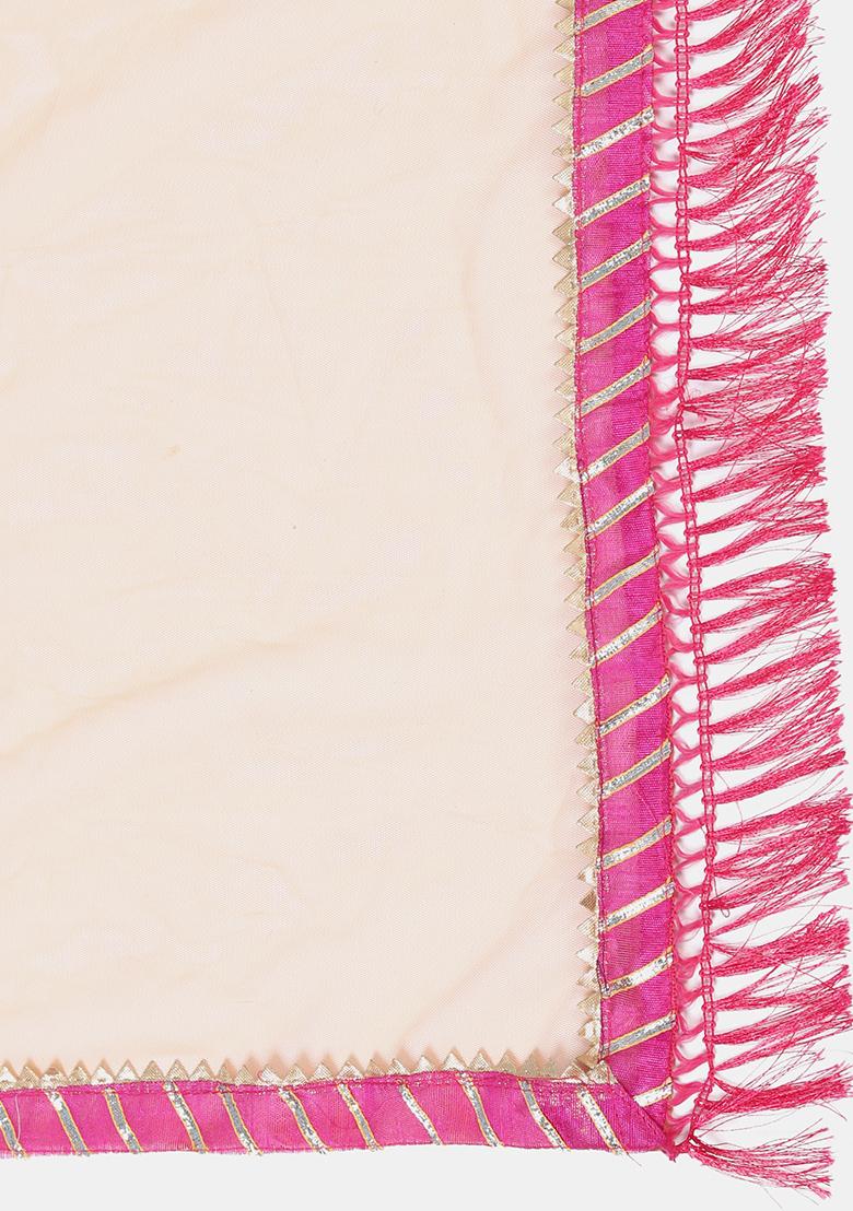 Orange Zari Woven Silk Blend Lehenga Set