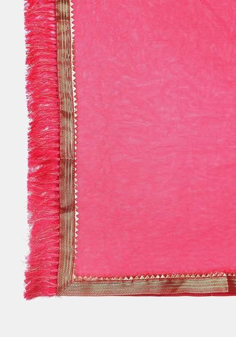 Rama Green Gold Woven Jacquard Silk Lehenga Set