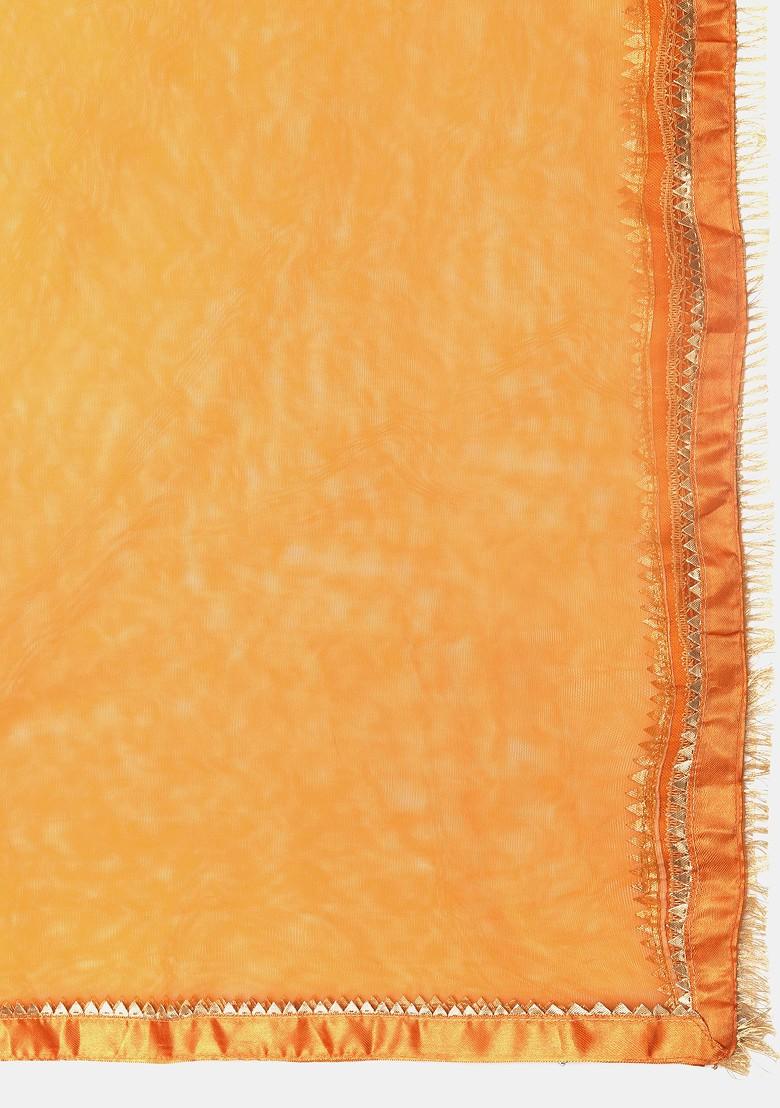 Mustard Yellow Woven Design Jacquard Silk Lehenga Set