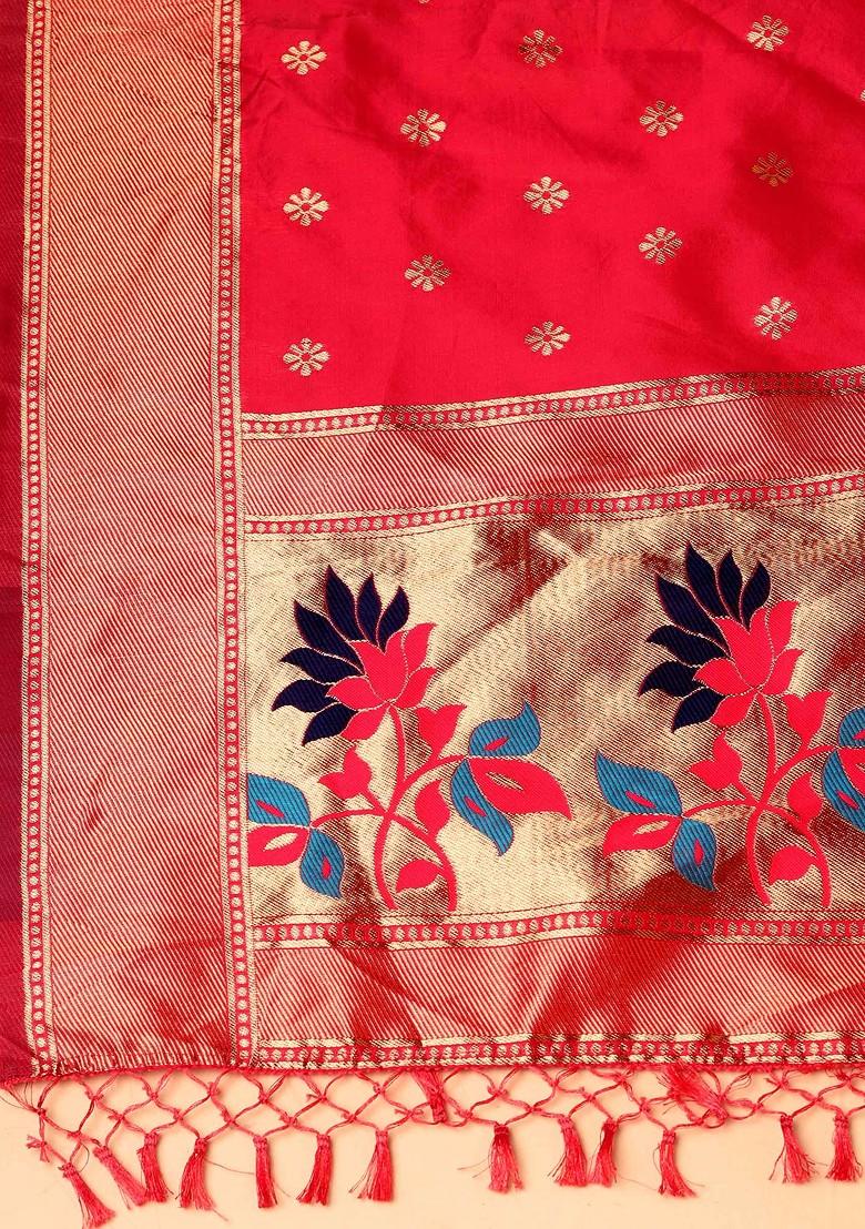 Sky Blue Gold Woven Design Taffeta Silk Lehenga Set