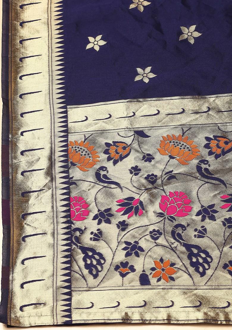 Parrot Green Gold Woven Taffeta Silk Lehenga Set