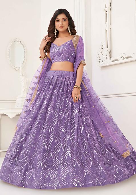TCR Lavender Sequin Embroidery Lehenga!