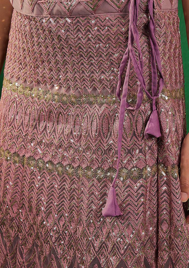Pink Sequin Embellished Lehenga Set