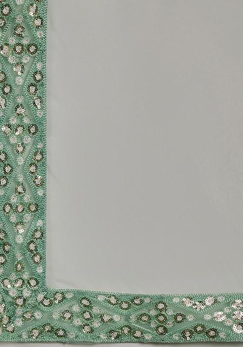 Sky Blue Sequin Embroidered Lehenga Set