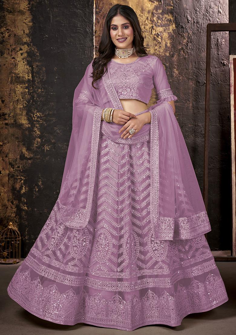 Pink Sequin Embellished Lehenga Set