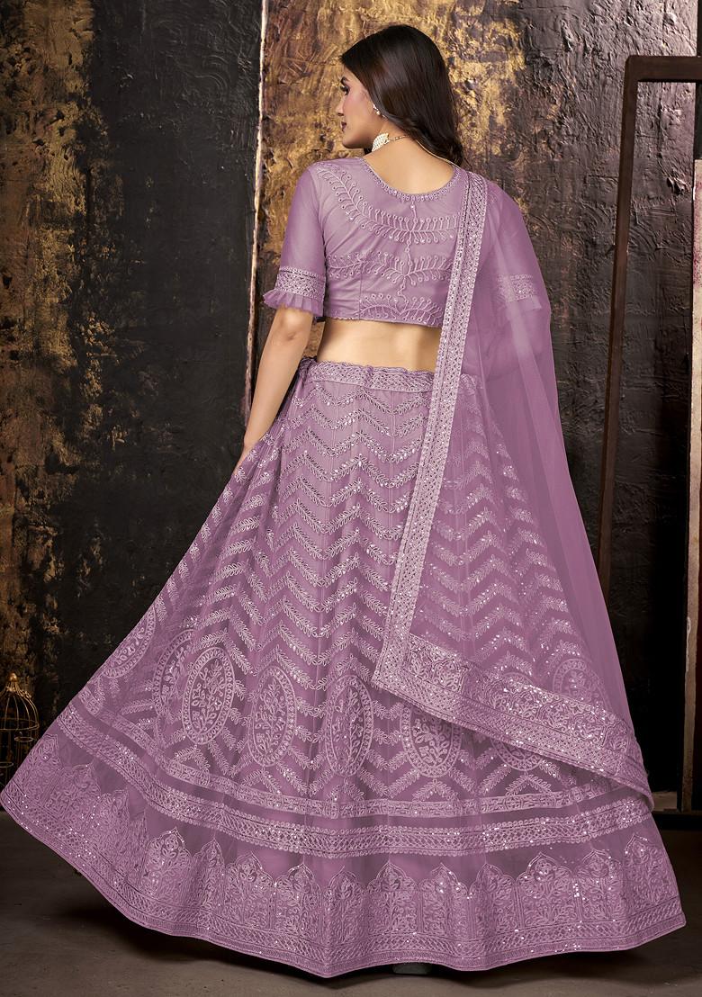 Pink Sequin Embellished Lehenga Set